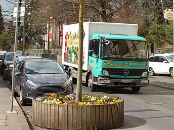 Die Pflanzkübel in der Schönbornstraße bleiben auf Wunsch des Bauausschusses erhalten. Foto: Thomas Mäuser