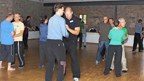 Mehr als 50 Teilnehmer aus sieben Ländern Europas nahmen am zweiten "Tàijíquán-Push Hands-Treffen" in Haßfurt teil. Fotos: Naumann