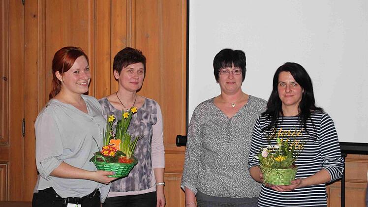 Neuaufnahmen (von links): Sabrina Schneider, Erika Schittenhelm, Vorsitzende Carmen Bauer und Ulrike Klemens Foto: Franz Böhmer