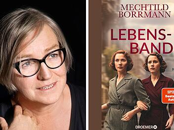 Portr&auml;t einer Frau mit Brille, daneben das Buchcover von "Lebensbande" von Mechtild Borrmann mit zwei Frauen darauf. Das Buch ist ein Spiegel-Bestseller.
