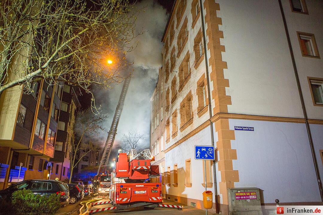 Wohnungsbrand in der Nürnberger Suedstadt mit zwei Verletzten