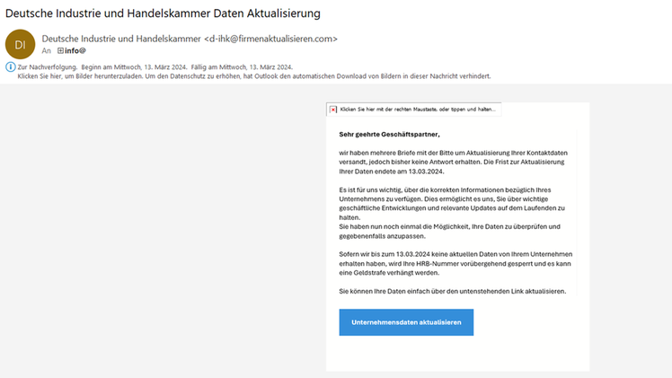 Bayreuth: IHK warnt vor neuer Betrugsmasche - "öffnen Sie diese E-Mails nicht"