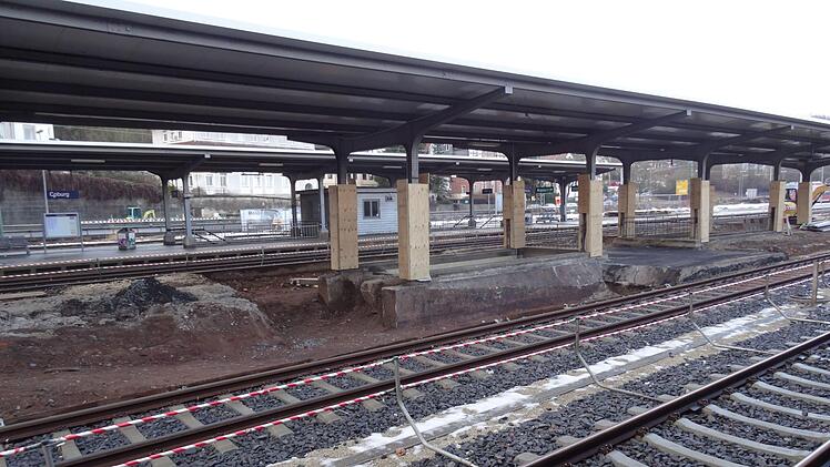 Impressionen von der Baustelle Bahnhof Coburg: Anfang Februar 2017.Foto: Jochen Berger