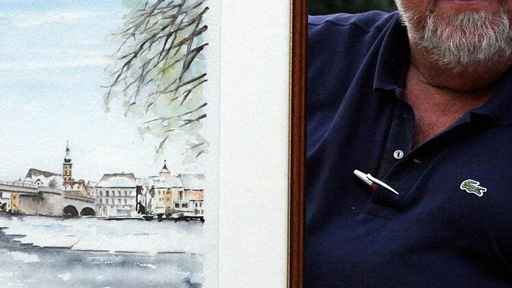 Noch zu haben: Theophil Steinbrenner, Aquarell von Kitzingen, Mindestgebot: 250 Euro.