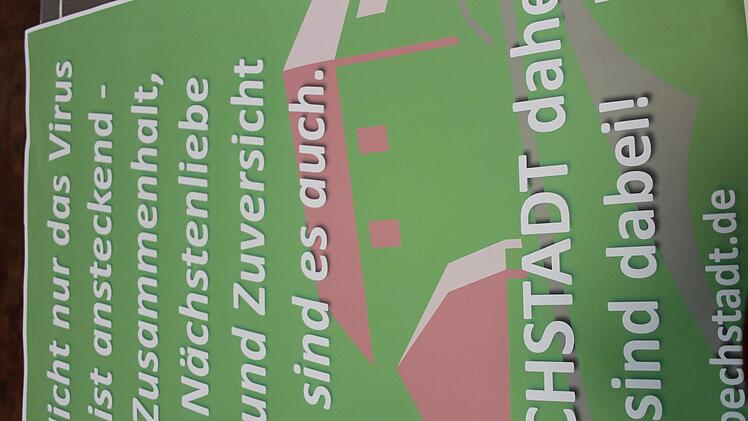 Höchstadt daheim - Wir sind dabei! So lautet das Motto der Initiative der Stadt Höchstadt, die den Bürgern Mut zusprechen soll.  Foto: Theresa Schiffl