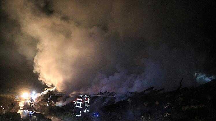 Meterhohe Flammen am Waldrand: Großbrand fordert Einsatzkräfte
