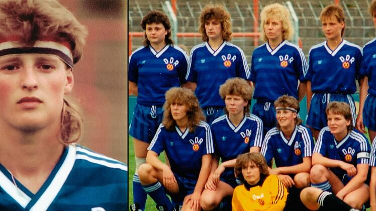 Spielerin Doreen Meier (links) und die DDR-Nationalmannschaft: Ab 1989 gab es sie. Am 9. Mai 1990 bestritt sie ihr erstes und einziges Spiel. In Potsdam verlor man 0:3 gegen die Tschechoslowakei. Dann kam die Wiedervereinigung.