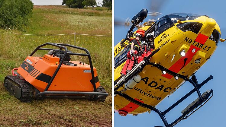 "Unter M&auml;hraupe eingeklemmt": 51-J&auml;hriger lebensbedrohlich verletzt - Heli kommt