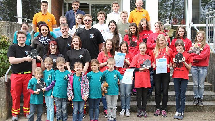 Die Siegergruppen, werden beim Bezirkswettbewerb Weidenbach im Kreis Ansbach starten. Foto: Michael Stelzner