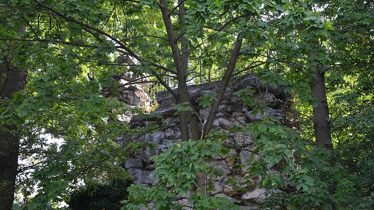 Der Loritzfelsen in Herzogenaurach: Zugewachsen, marode und gesperrt. Wer erweckt ihn aus dem Dornr&ouml;schenschlaf?  Foto: Bernhard Panter