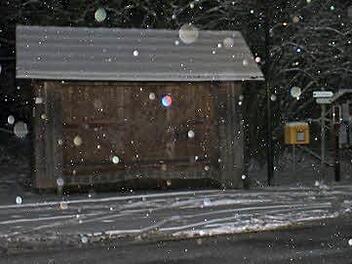 Ziemlich duster ist es an der Bushaltestelle im Rugendorfer Ortsteil Losau. Dies könnte verbessert werden. Foto: Klaus Klaschka