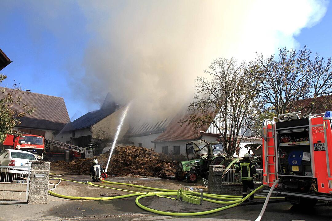 Brand in Schweinestall in Herzogenaurach