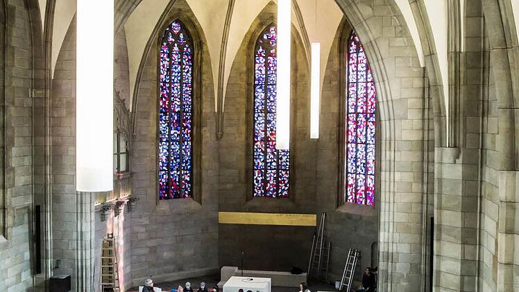 Impressionen aus der Pfarrkirche St. Augustin kurz vor dem Abschluss der Generalsanierung.Foto. Jochen Berger