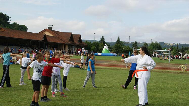 Die Palette an Sportarten war bei "Franken Aktiv" breit gefächert, auch Karate war vertreten.