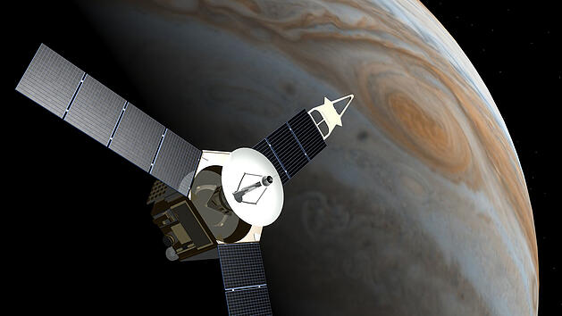 Raumsonde Juno über dem Jupiter