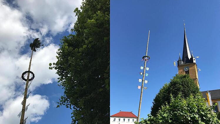 Die Vorher-Nacher-Bilder zeigen den Schaden.  Fotos: Feuerwehr Mistendorf