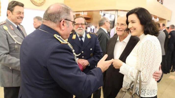 Die Parlamentarische Staatssekretärin Dorothee Bär besuchte den Neujahrsempfang in der Rhön-Kaserne in Wildflecken. Foto: Paul-Bernhard Wagner
