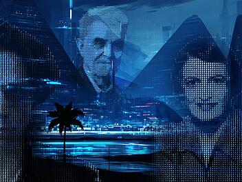 Ren&eacute; Girard (Mitte), Curtis Yarvin und Ayn Rand gelten als Vordenker des digitalen Autoritarismus.