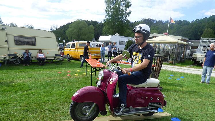 Das Geschicklichkeitsturnier auf dem Campingplatz  Steinerner Beutel in Waischenfeld  Foto: Thomas Weichert