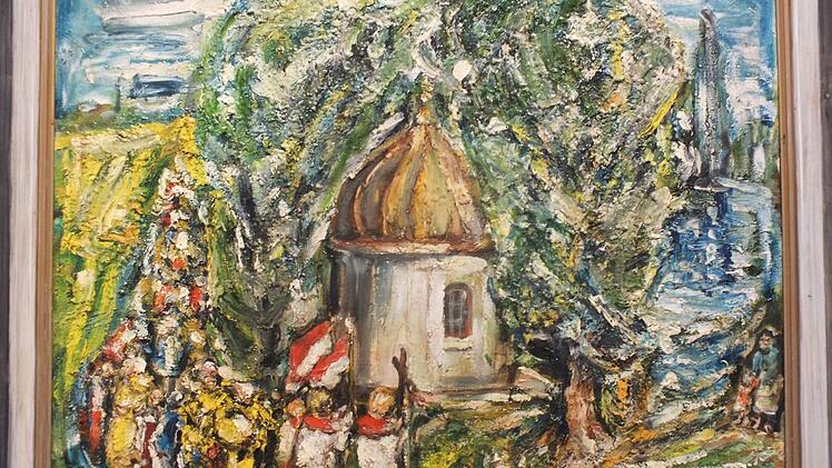 Die Bittprozession zur Lohhofkapelle hat Bernhard Belzer gemalt.   Foto: Manfred Welker