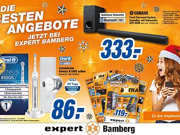 Tolles Weihnachtsangebot bei expert Bamberg. Viele Markenprodukte zu reduzierten Preisen. Bild: expert Bamberg