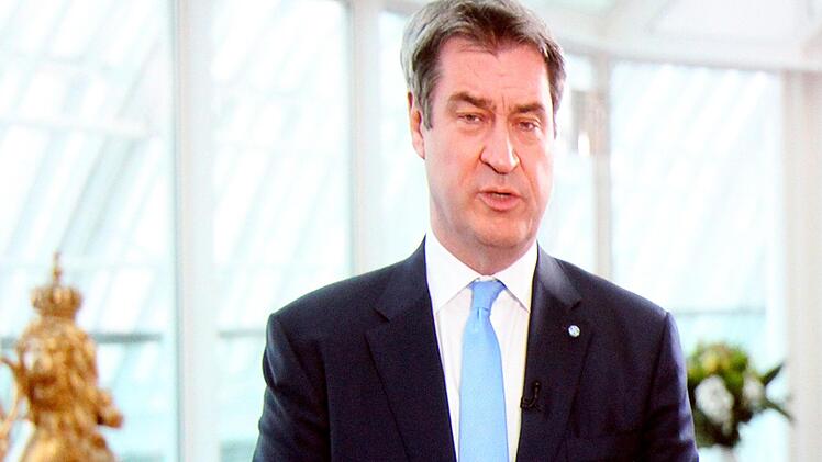 Der Ministerpräsident markus Söder größte per Video die Gäste.