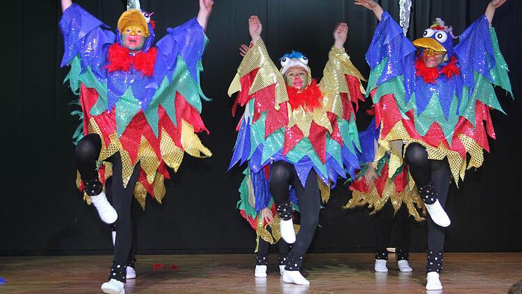 Auch kunterbunte Vögel tanzten über die Bühne.