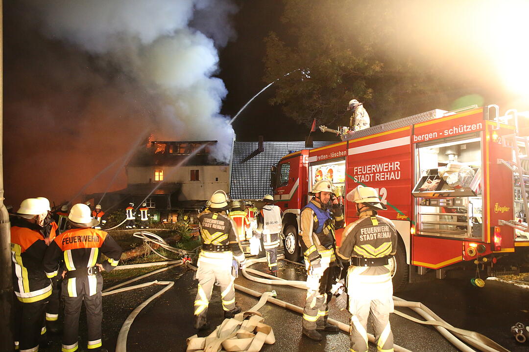 Sägewerk in Rehau in Flammen