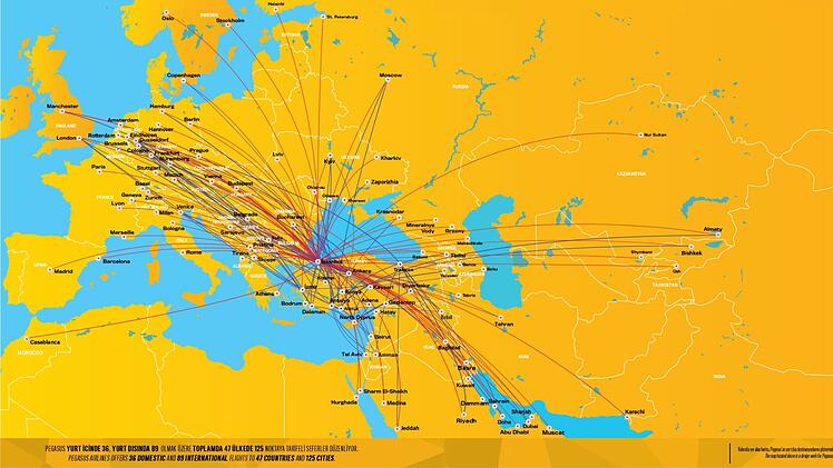 Pegasus Airlines: Umsteigeverbindungen ab Istanbul weltweit