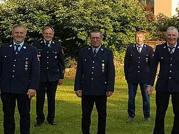 Ehrung für 40 Jahre aktive Mitgliedschaft bei der Feuerwehr Wartmannsroth.