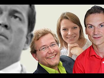 Drei unter 30: Nach Guttenberg setzen die Parteien im Wahlkreis Kulmbach/Bamberg/Lichtenfels auf junge Kandidaten. Valentin Motschmann (Grüne), Emmi Zeulner (CSU) und Simon Moritz (SPD) wollen in den Bundestag (v.l.).  Fotos: Hoch/Herbst/Rinklef/dpa, Montage: Franziska Schäfer