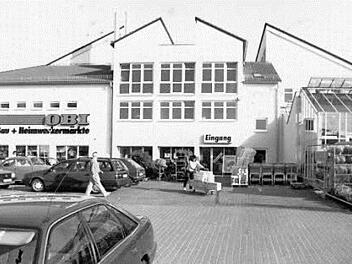 Abschnitt 2: Der Obi-Markt bildete das Zentrum (Foto von 1994). Heute wird dort ein E-Center einziehen und ein Hotel entstehen