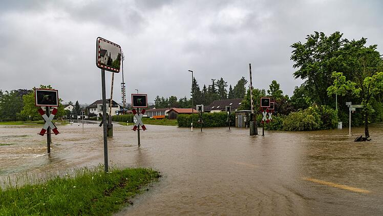 Hochwasser in Bayern - Fischach