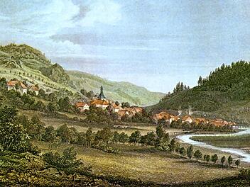 Stich vom Wiesenttal aus der Zeit um 1810. Hier musste Ernst Moritz Arndt durch, als er sich auf den Weg nach Erlangen machte. Repro: Reinhard Löwisch
