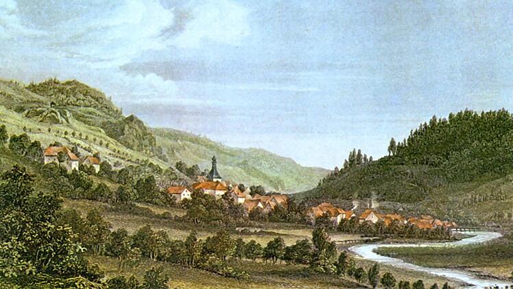 Stich vom Wiesenttal aus der Zeit um 1810. Hier musste Ernst Moritz Arndt durch, als er sich auf den Weg nach Erlangen machte. Repro: Reinhard Löwisch