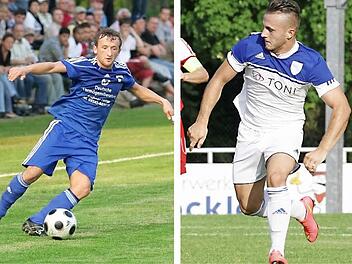 Nuhi Sylejmani (l.) trifft in der Bayernliga mit dem FSV Erlangen-Bruck auf seinen Ex-Verein Jahn Forchheim inklusive Adem Selmani (r.), der wiederum ein ehemaliger Spieler der Brucker ist. Fotos: Archiv