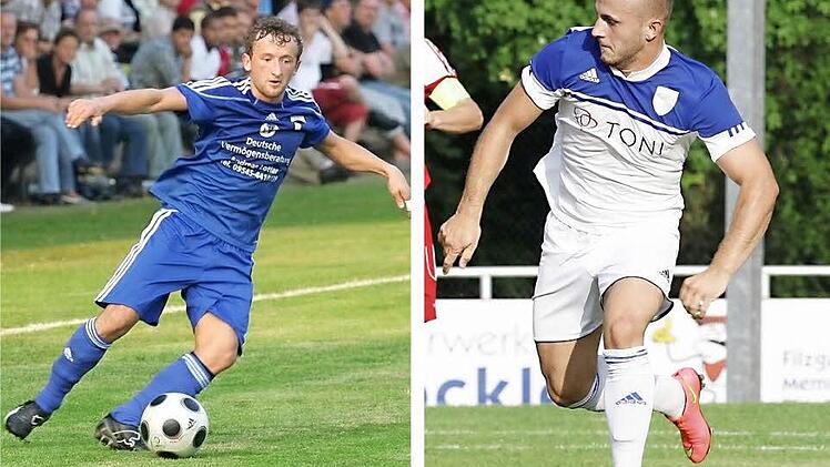 Nuhi Sylejmani (l.) trifft in der Bayernliga mit dem FSV Erlangen-Bruck auf seinen Ex-Verein Jahn Forchheim inklusive Adem Selmani (r.), der wiederum ein ehemaliger Spieler der Brucker ist. Fotos: Archiv