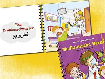 So könnten die umgestalteten Bücher aussehen. Bis jetzt gibt es sie in Deutsch-Englisch. Foto: Aumann Edition