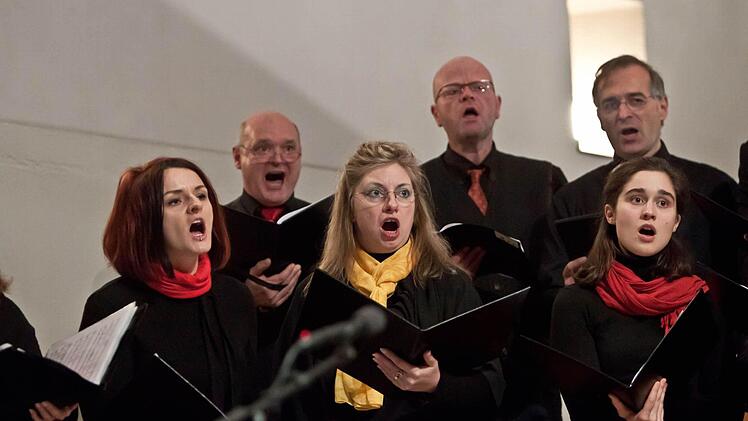 Ein stimmungsvolles Adventskonzert erlebten zahlreiche Zuhörer in der Heilig-Kreuz-Kirche. Zu den Mitwirkenden zählte der Coburger Projektchor "Ziemlich beste Stimmen". Foto: Jochen Berger