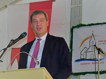 Markus Söder bei seiner Rede im Festzelt. Foto: Marion Krüger-Hundrup