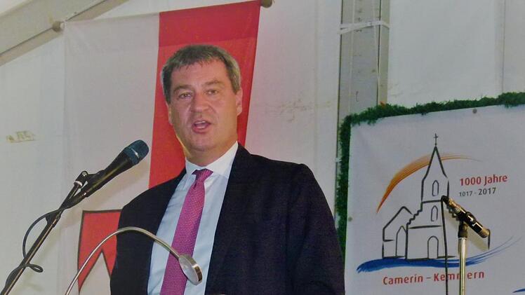 Markus Söder bei seiner Rede im Festzelt. Foto: Marion Krüger-Hundrup