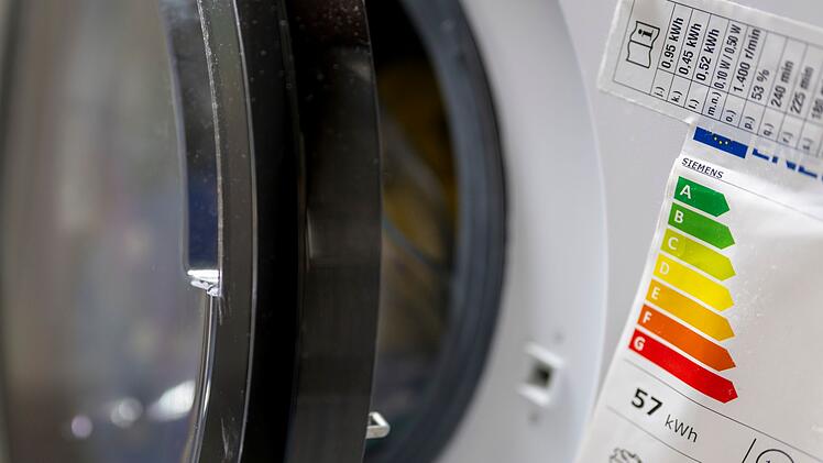 Energielabel auf Waschmaschine