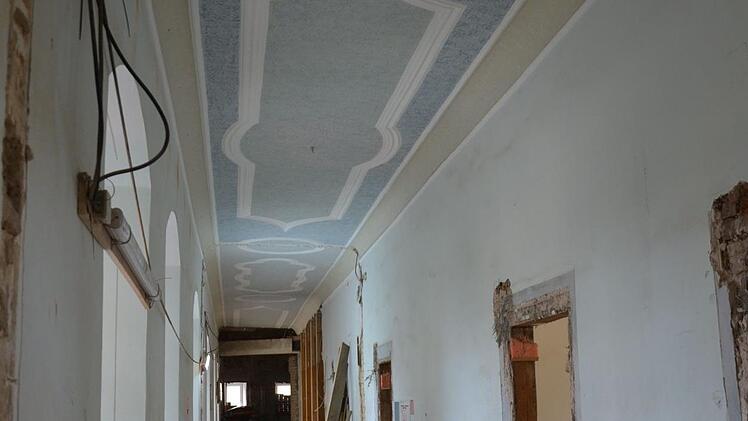 Ein Blick auf ein Detail der Großbaustelle Schlossgebäude