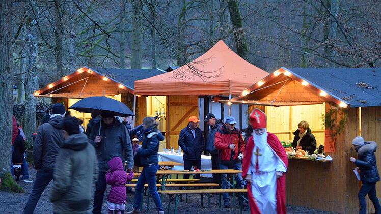 Es war fast ein kleiner bunter Weihnachtsmarkt, mit mehr als nur Glühwein und Bratwurst, der da im Wildpark Klaushof abgehalten wurde. Foto: Peter Rauch