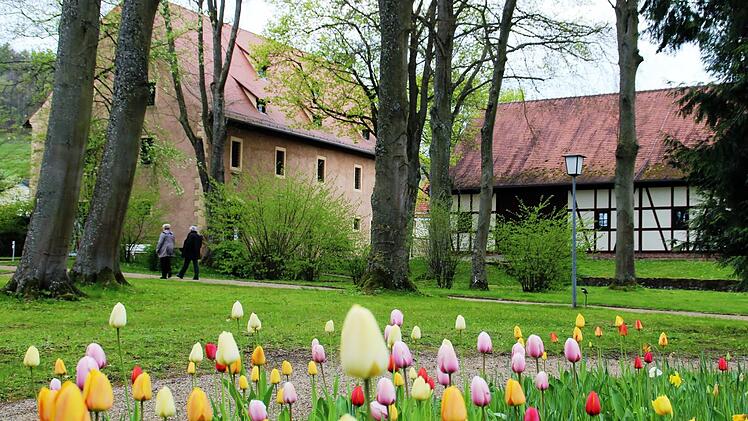 Frühling im Aschacher Schlosshof; Foto: Werner Vogel