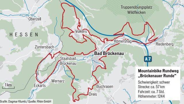 Die "Brückenauer Runde" erstreckt sich über 57 Kilometer rund um die Kurstadt.