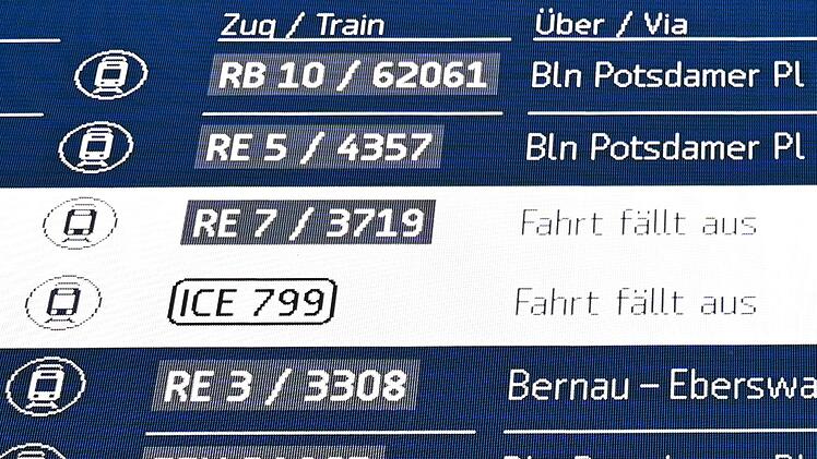 Zugausfall und Versp&auml;tungen