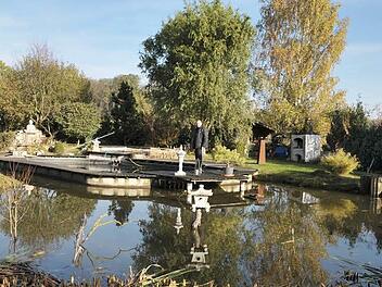 Norbert Schwarz an seiner Koi-Anlage. Er hofft, diesmal alle Tiere über den Winter zu bringen.