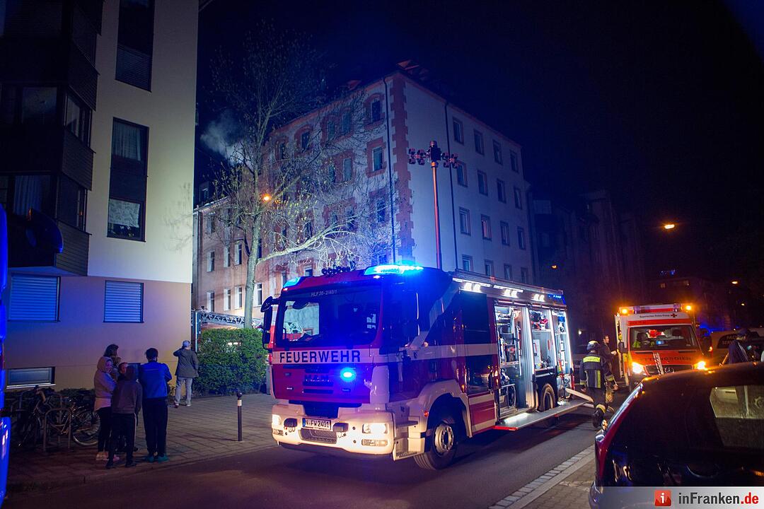 Wohnungsbrand in der Nürnberger Suedstadt mit zwei Verletzten