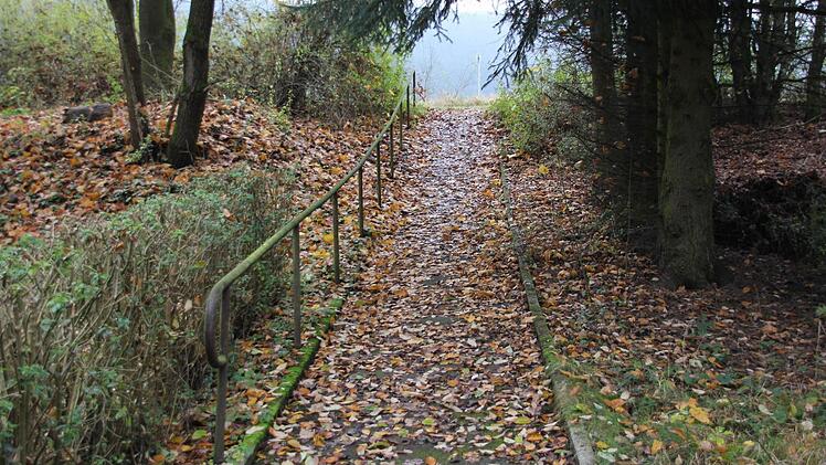 Der Fußweg zwischen Nalser Straße und Bahnhof (Foto: Friedwald Schedel)